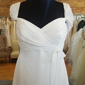 Sheath cap sleeve bridal gown